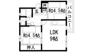 逆瀬川6号棟の物件間取画像